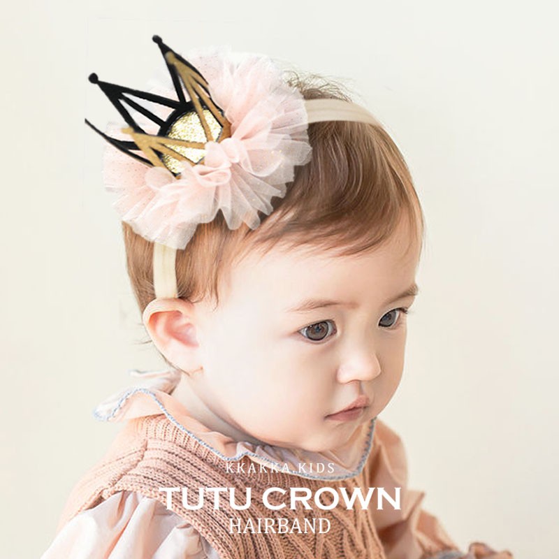 Crown Tutu Hairband Bando Anak Bayi Import Bentuk Mahkota Untuk Ulang Tahun Lucu