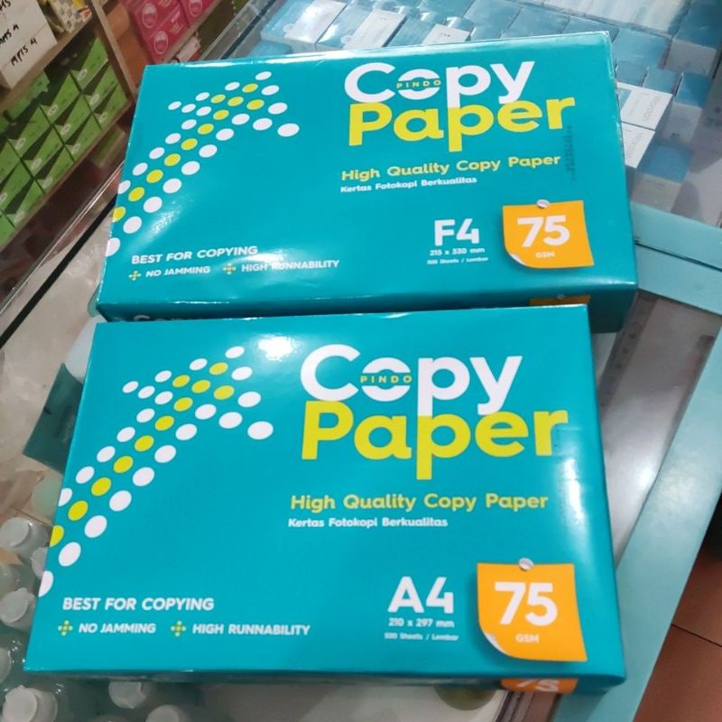 Jual Kertas Hvs Copy Paper 75gsm Ukuran A4f4per 1rim Isi 500lembar Shopee Indonesia