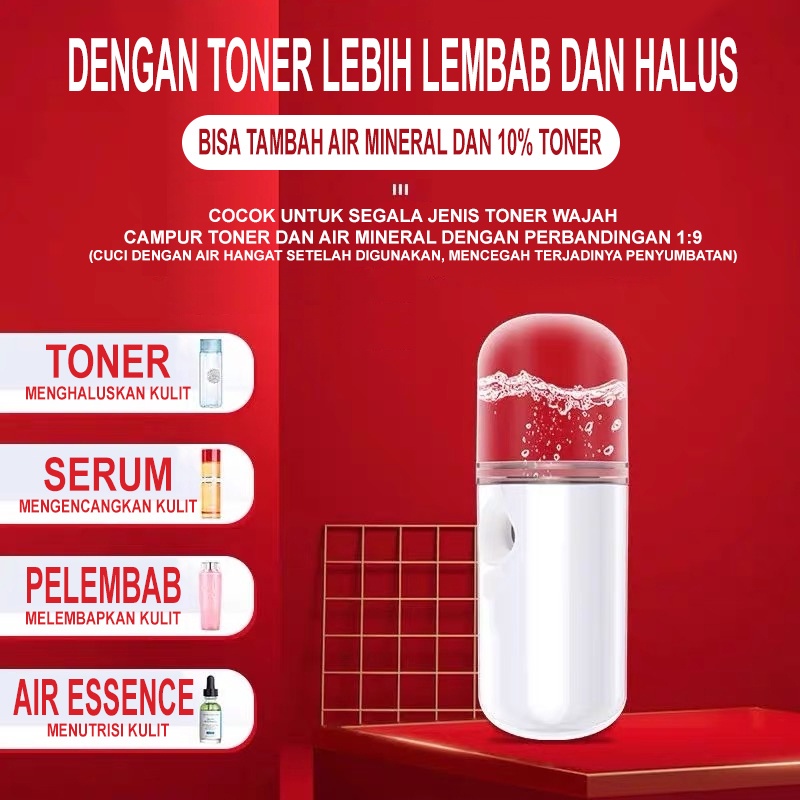 Nano mist spray pelembab wajah moisturing semprotan disinfektan portable kecil dan lucu