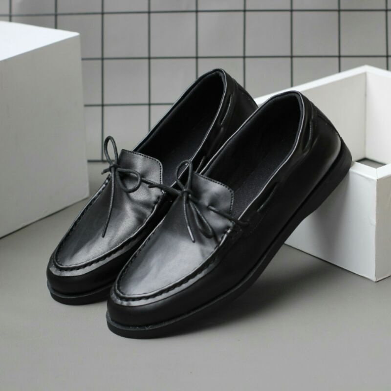 CERIS x OHIO BLACK - SEPATU FORMAL PRIA CASUAL PERKANTORAN ORIGINAL - SepatuFormal Pantofel pria Resmi Formal Hitam Coklat Black Brown Kulit Asli Kasual Kantor Dinas Kuliah Gereja Pesta Kondangan Kerja PNS Guru Terbaru Terlaris Murah