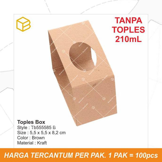 

Favorit] Dus Box Kemasan Toples Plastik Jar Kotak 210Ml. Label Hiasan- Tb555585 - Cokelat