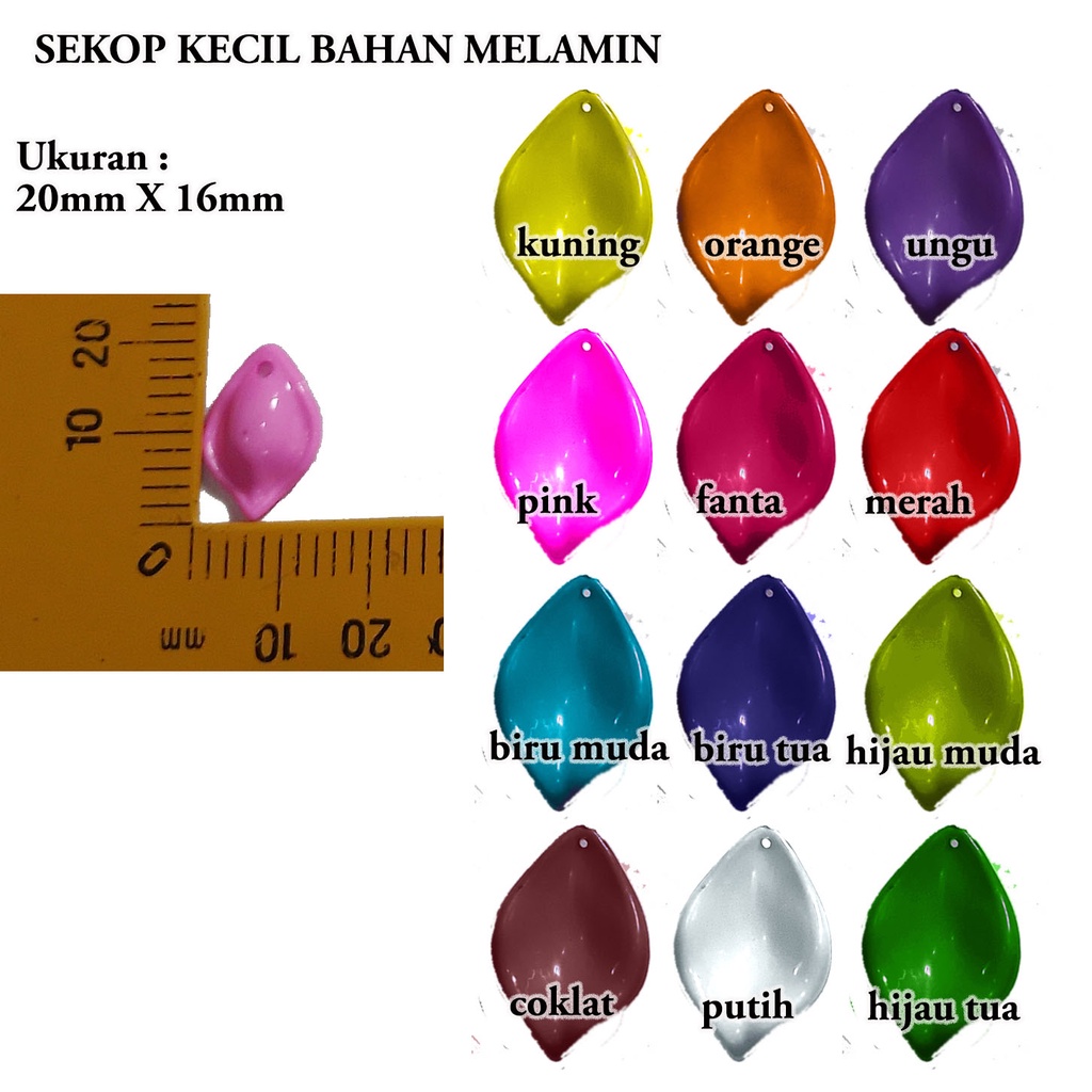 Jual Mote Melamin Manik Melamin Sekop Kecil Mote Melamin Kelopak