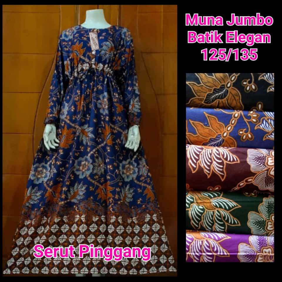 DASTER JUMBO MUNA  BATIK / baju panjang / rayon solo / longdress / remaja / dewasa / serut