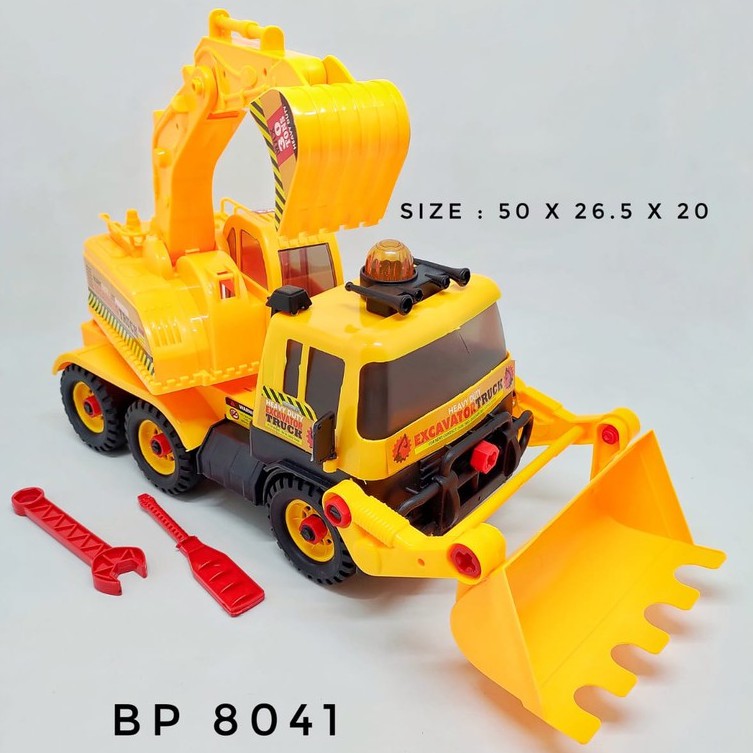 Mobil Mobilan Truk Konstruksi Bulldozer Besar DIY Assemble Truck BP8040