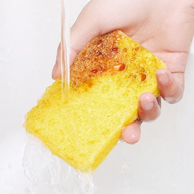 Spons Pulp Kayu Serap Air Lembut/ Spons Pembersih Cuci Piring Dapur/ Scouring Pad Dekontaminasi Kuat