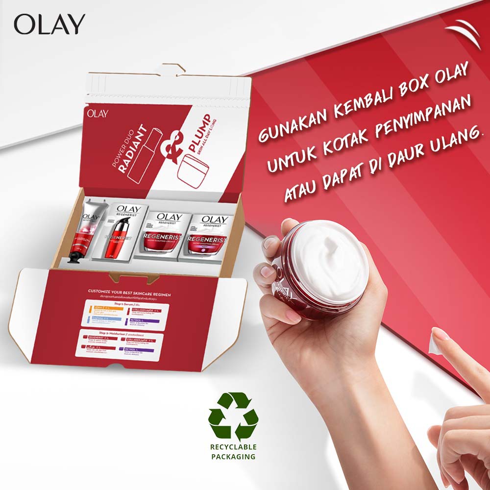 Olay Set Regenerist Niacinamide Skincare Antiaging- Cream Pelembab, Serum Wajah, Cleanser