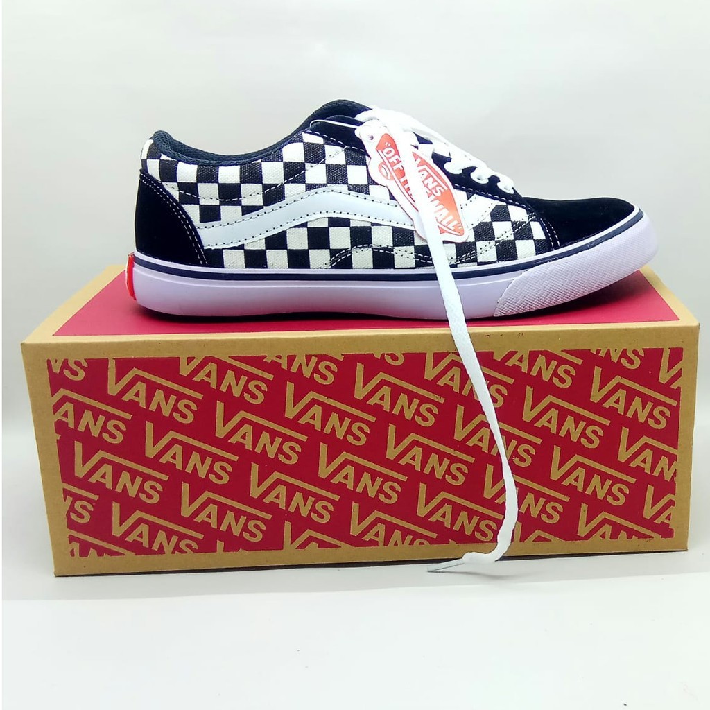 100% PREMIUM SEPATU VANS12 OLDSKOOL CHECKERBOARD BLACK WHITE WAFFLE ICC