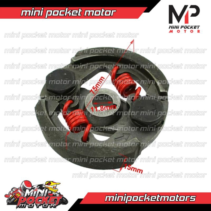 Kampas Ganda Racing Hitam Per 2 Merah Motor Mini Mesin Tarik Mini GP Mini Trail 49cc