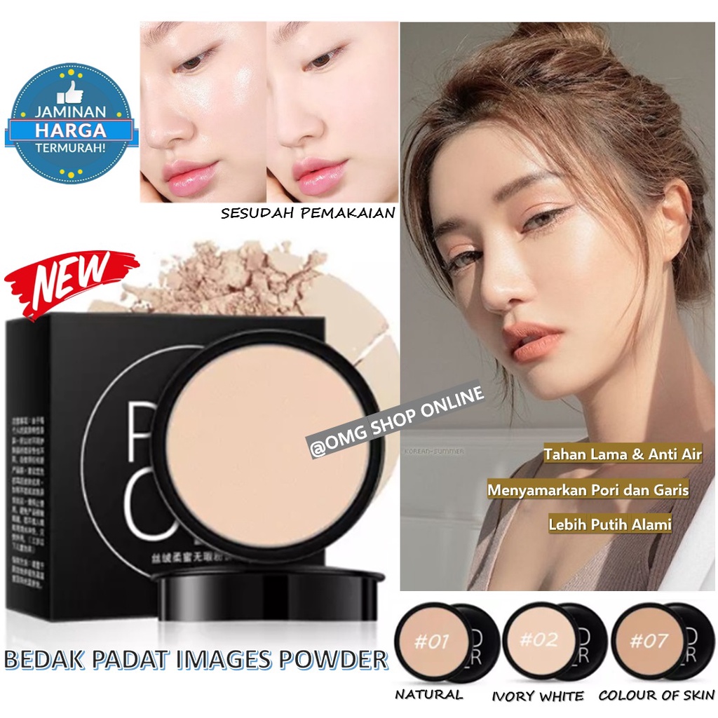 Bedak Glowing Tahan Lama Anti Air Images Professional Compact Powder / Bedak Images Beauty Powder 10 gr - Bedak Padat Glowing Tahan Lama - Images Powder Foundation Waterproof Bedak Pemutih dan Glowing / Bedak Tahan Lama Kosmetik Wanita