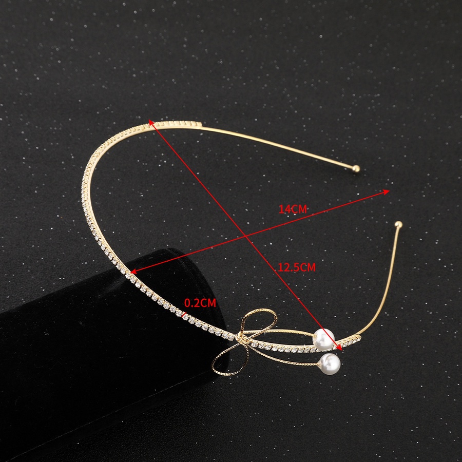 Bando Bahan Alloy Aksen Mutiara Dan Berlian Imitasi Gaya Korea Untuk Wanita