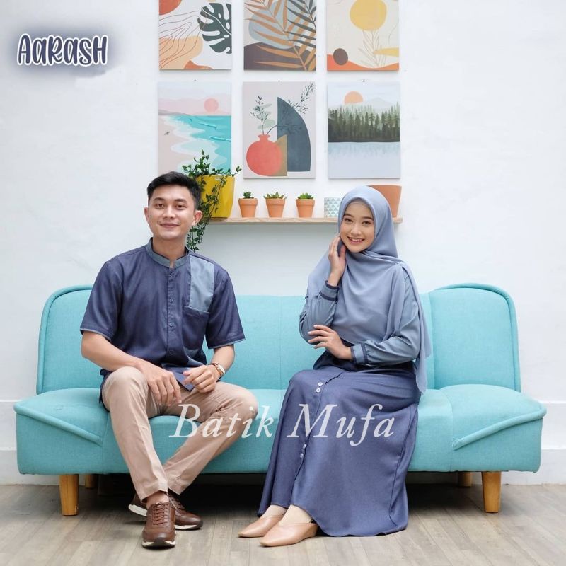 Baju couple Aarash, Outfit lebaran baju muslim kekinian baju lebaran terbaru