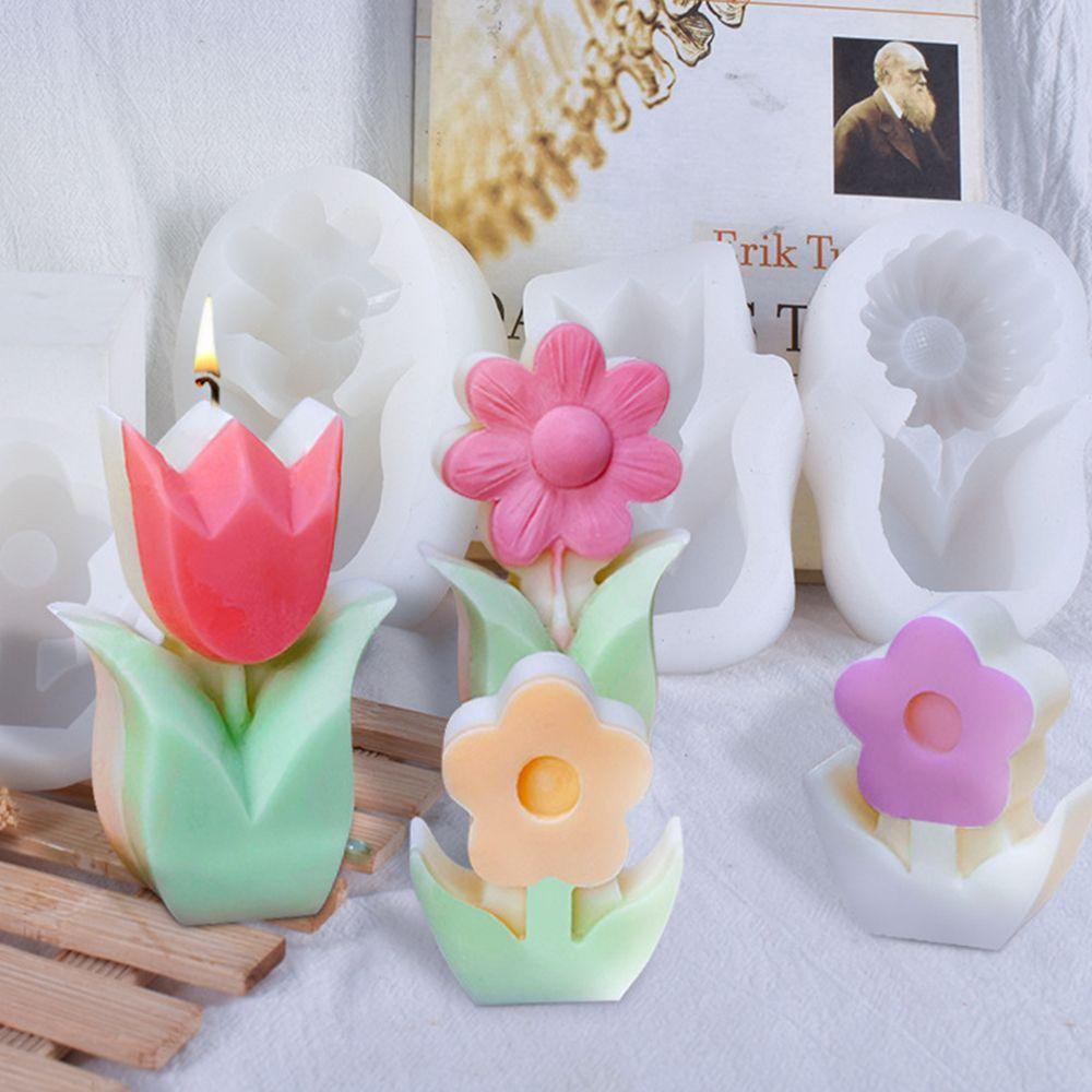 Cetakan Lilin Aromaterapi Bentuk Bunga Tulip Bahan Resin