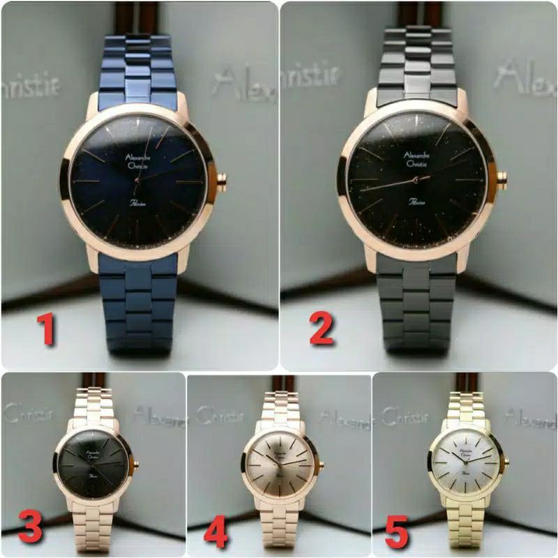 ORIGINAL GARANSI RESMI JAM TANGAN WANITA ALEXANDRE CHRISTIE CEWEK RANTAI ALEXANDER CRISTIE AC ETST