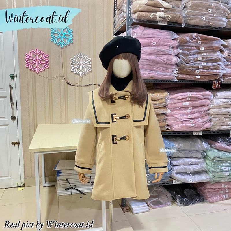 Kids wool coat import Bella japanese style import hangat mantel korea anak cewek cowok autumn winter