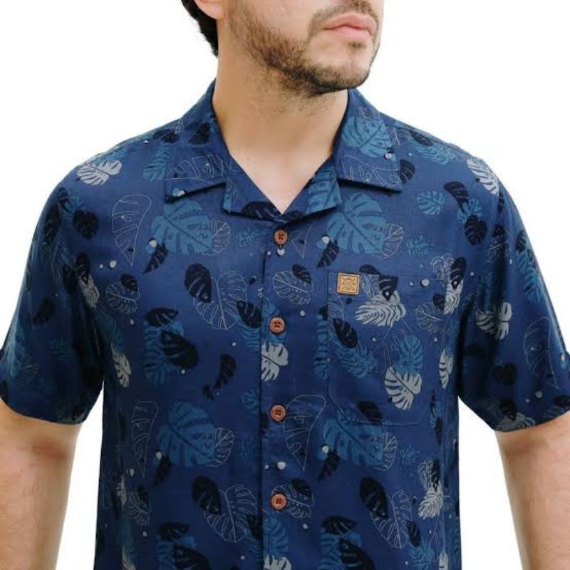 EIGER1989 KEMEJA X-TROPIC MONSTERA SHIRT - DARK BLUE