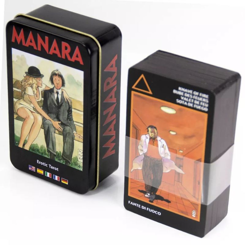 Manara Tarot dengan Kotak Kaleng pinggiran Hitam