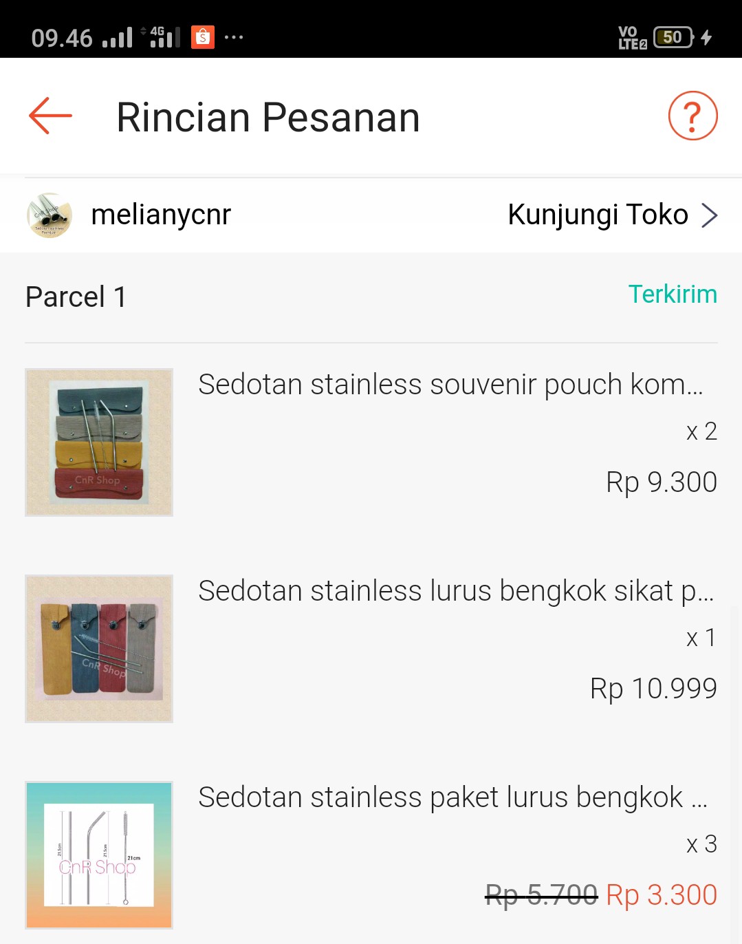 Sedotan Stainless Souvenir Pouch Komplit