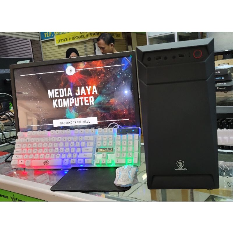 PC Gaming 1 Set intel i5 750 Ram 8GB Hdd 500GB LED 19 inch - komputer gaming full set murah desktop rakitan