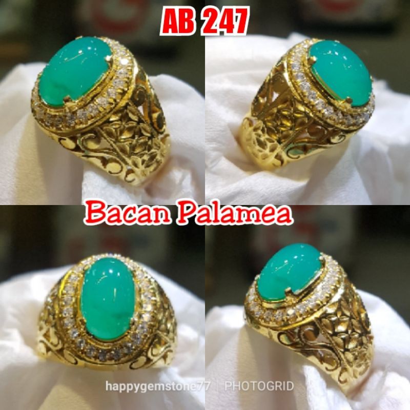 HAPPYGEMS77, BATU CINCIN BACAN PALAMEA RING PERAK ASLI