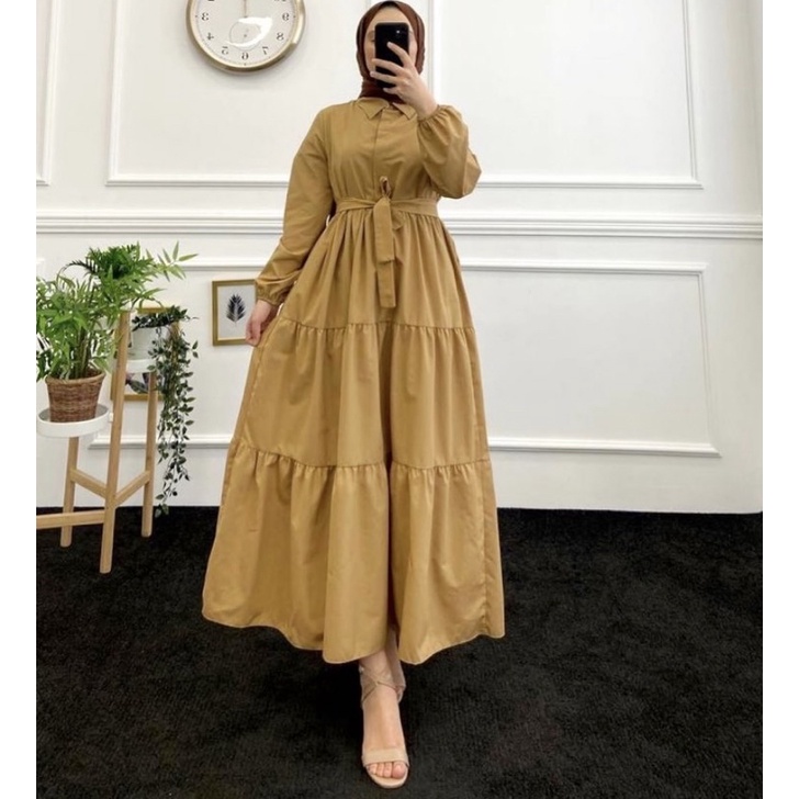 DRESS KATUN TOYOBO | DRESS REMPEL TOYOBO | DRESS BERKERAH SUSUN 3