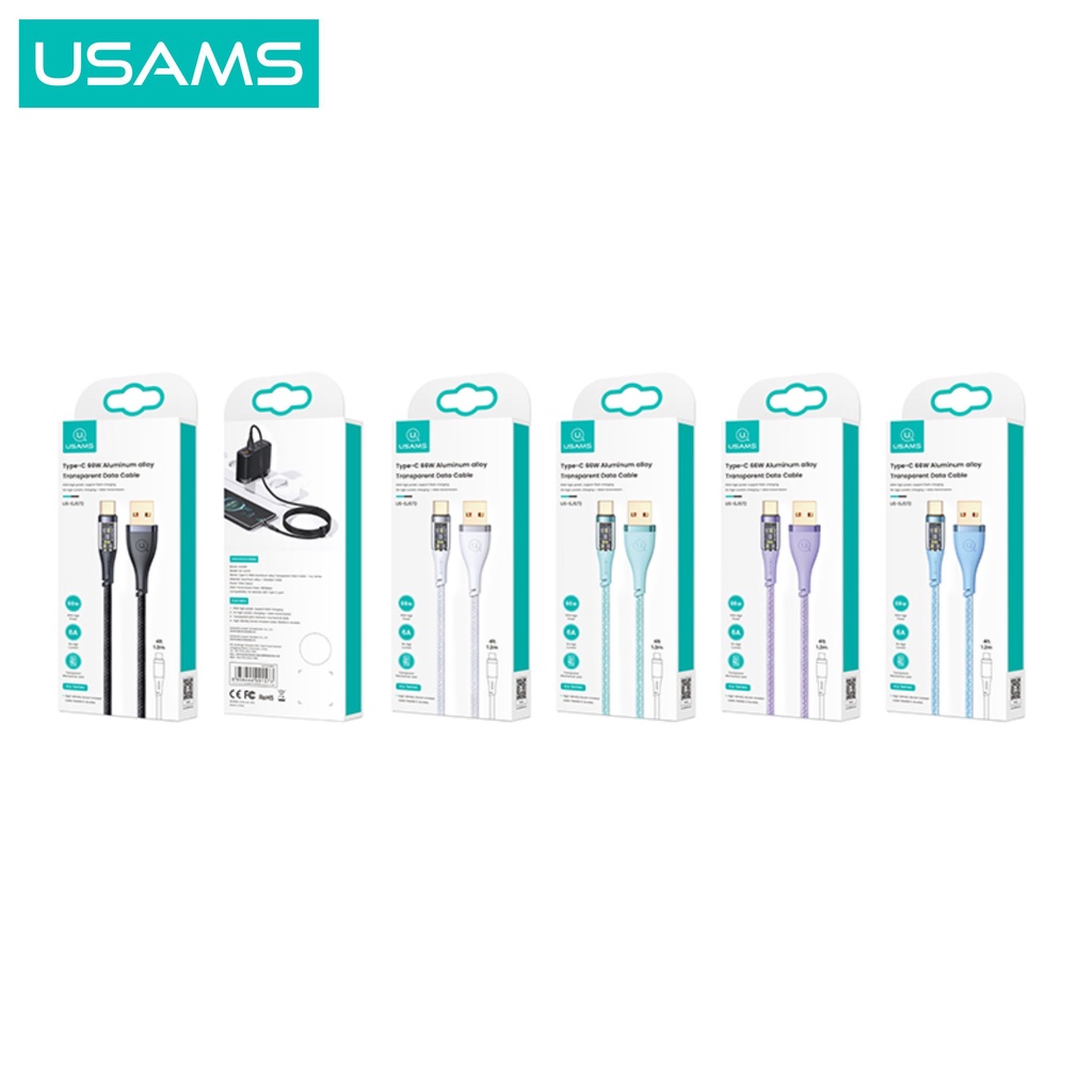 USAMS Icy Series Kabel Data Fast Charging USB to Type C 66W 6A