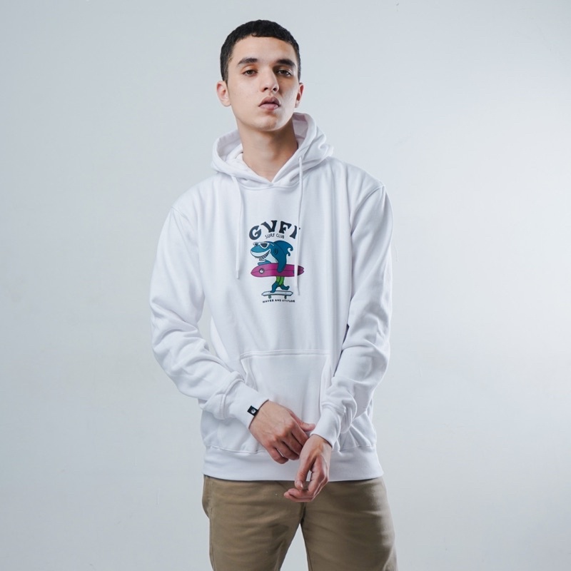 GVFI Pullover Hoodie Sharky Board White