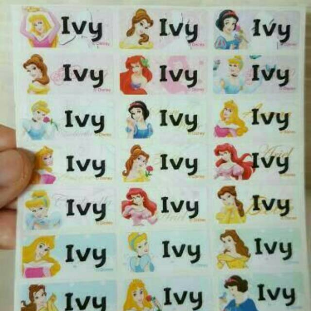

Label nama Paket sticker waterproof size M. Princess 1.