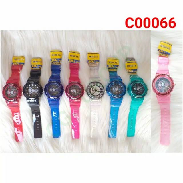 ( C066 ) JAM TANGAN SPORT TRANSPARAN / WATER RESISTANT 3 ATM / TAHAN AIR