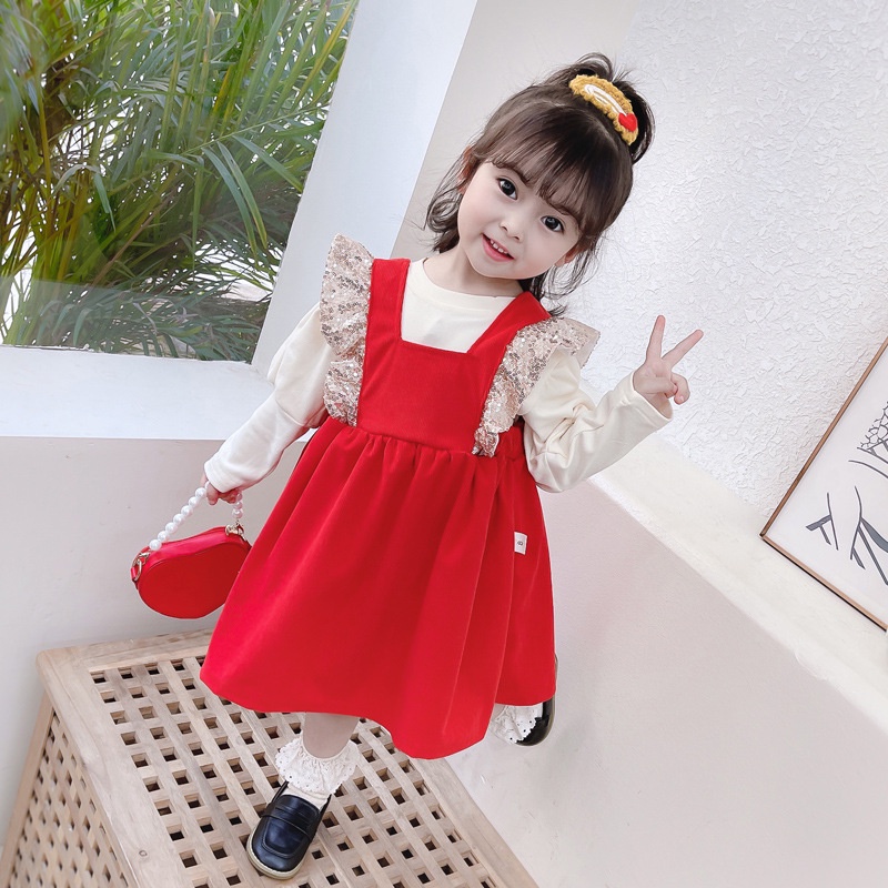 DK65 NEW Dress anak Korean pita floral