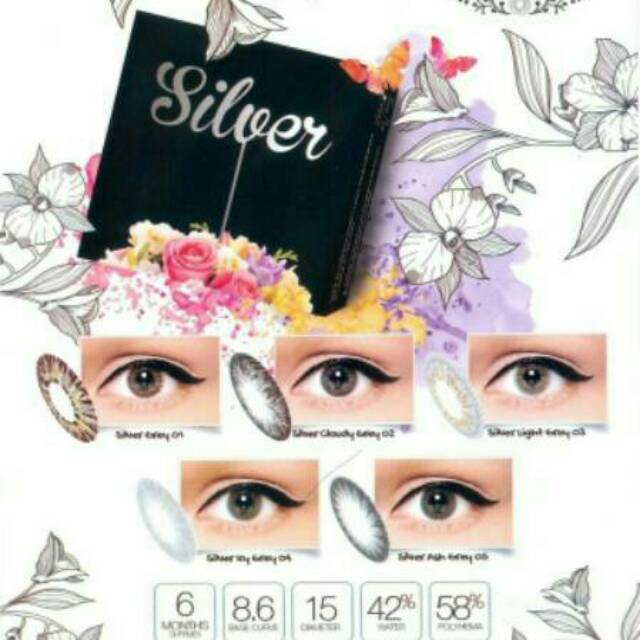 ice silver softlens warna diameter besar tanpa pinggiran hitam mirip nobluk ready minus