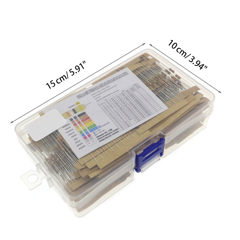 Btsg1/4w Resistor Film Karbon Aneka Resistor Kit Dengan Menggunakan Nyaman Kotak Penyimpanan Plastik Mudah Dibedakan