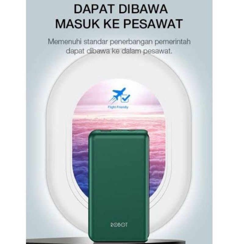 (ROBOT) Powerbank Dual Usb 10.000 Mah Smart protection