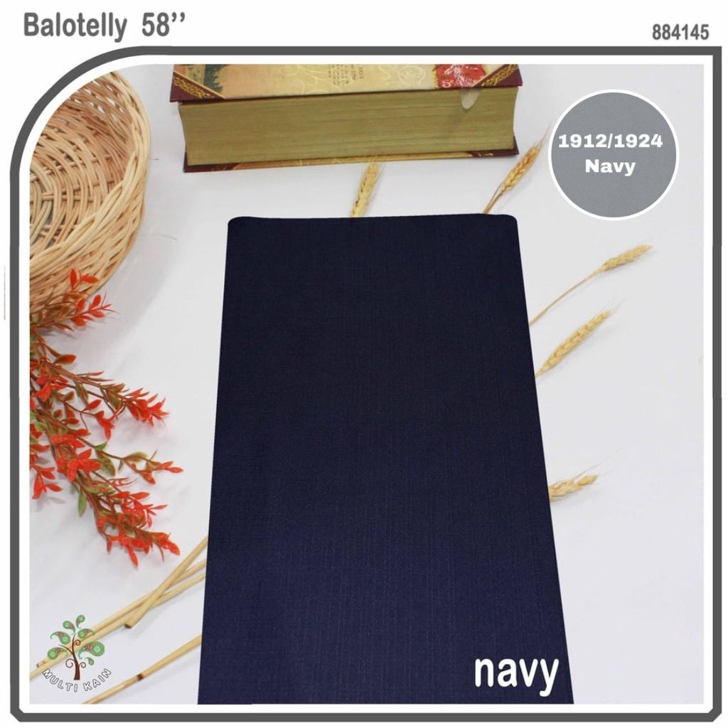 Bahan multi Kain Balotelly / Balotelli / baloteli Polos high twist polyester Meteran Harga Grosir-1902/1924 navy