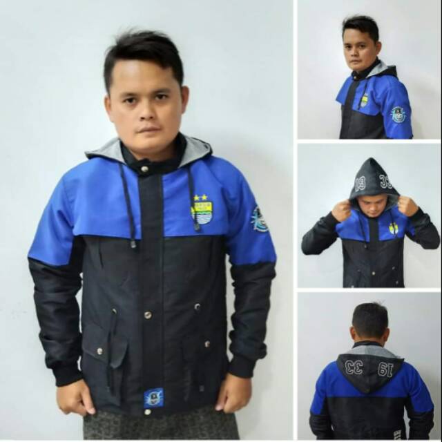 Jaket kanvas persib biru hitam
