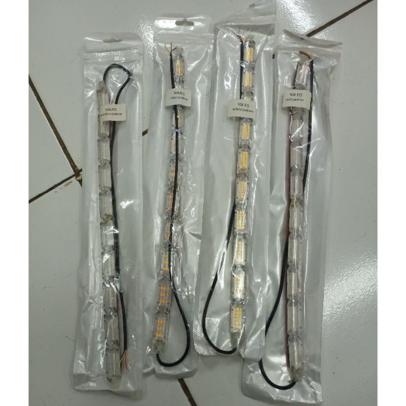 lampu drl alis cristal 30cm 10 kapsul led running meteor senja diam-Sen runing meteor waterprof