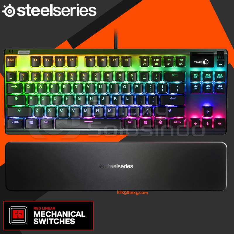 Steelseries Apex 7 TKL RGB OLED Mechanical Gaming Keyboard - Red Linear Switch
