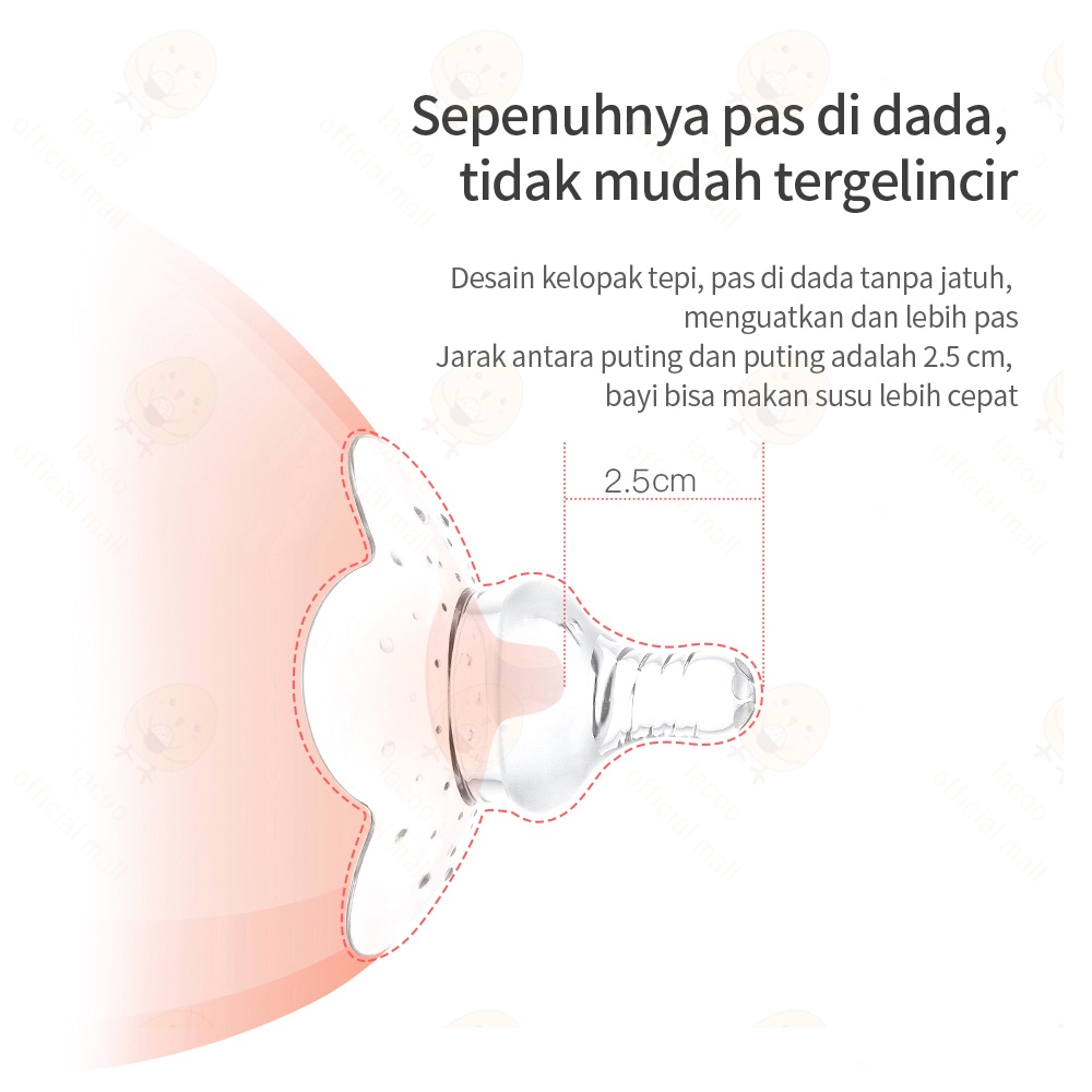 Lacoo Pelindung puting silikon menyusui penutup puting payudara untuk ibu BPA free 1pcs