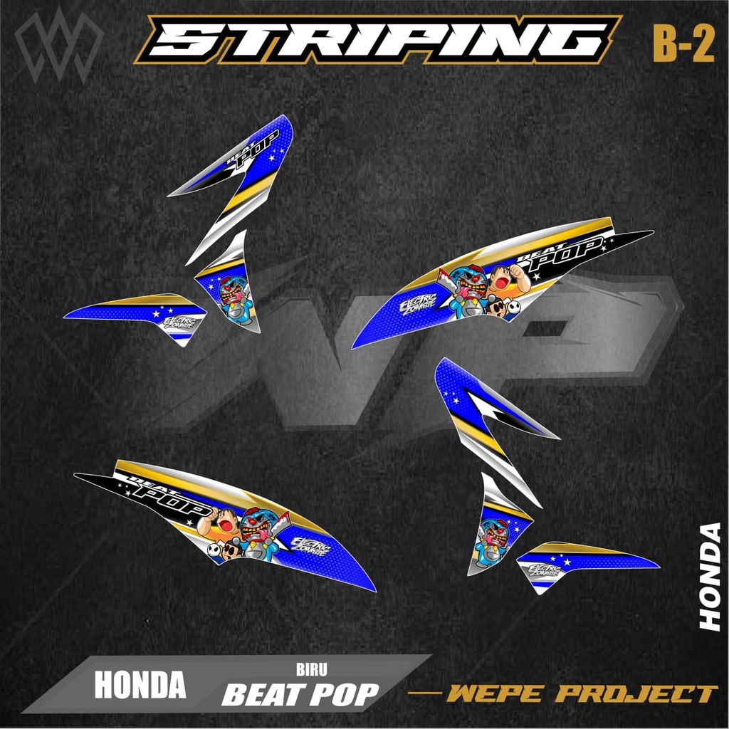 STRIPING STIKER VARIASI BEAT POP - STICKER VARIASI LIST SKOTLET MOTOR HONDA BEAT POP - B2