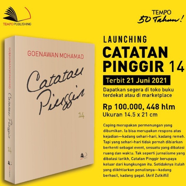 

MUST HAVE!! BUKU CATATAN PINGGIR 14 KARYA GOENAWAN MOHAMAD TERLARIS