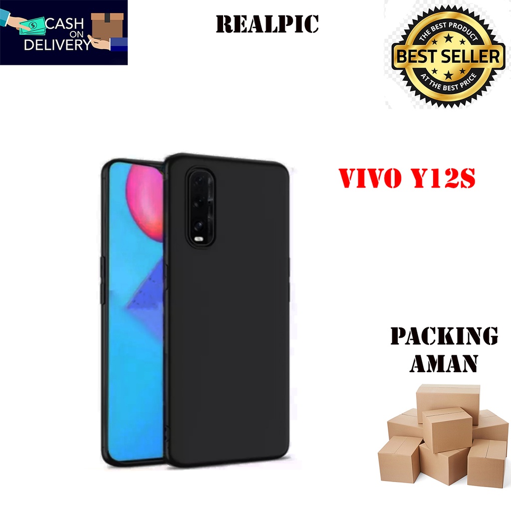 Casing Vivo Y12s SoftCase Black Matte