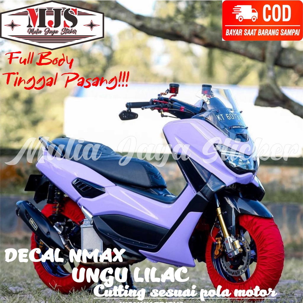 decal stiker motor nmax old/new polos warna ungu lilac full body cutting sesuai pola motor