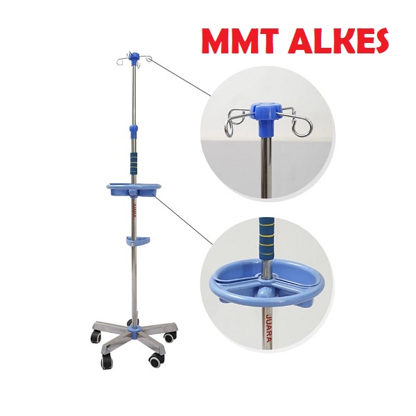 Tiang Infus Premium A Stainless Steel Kaki 5 ( Komplit )