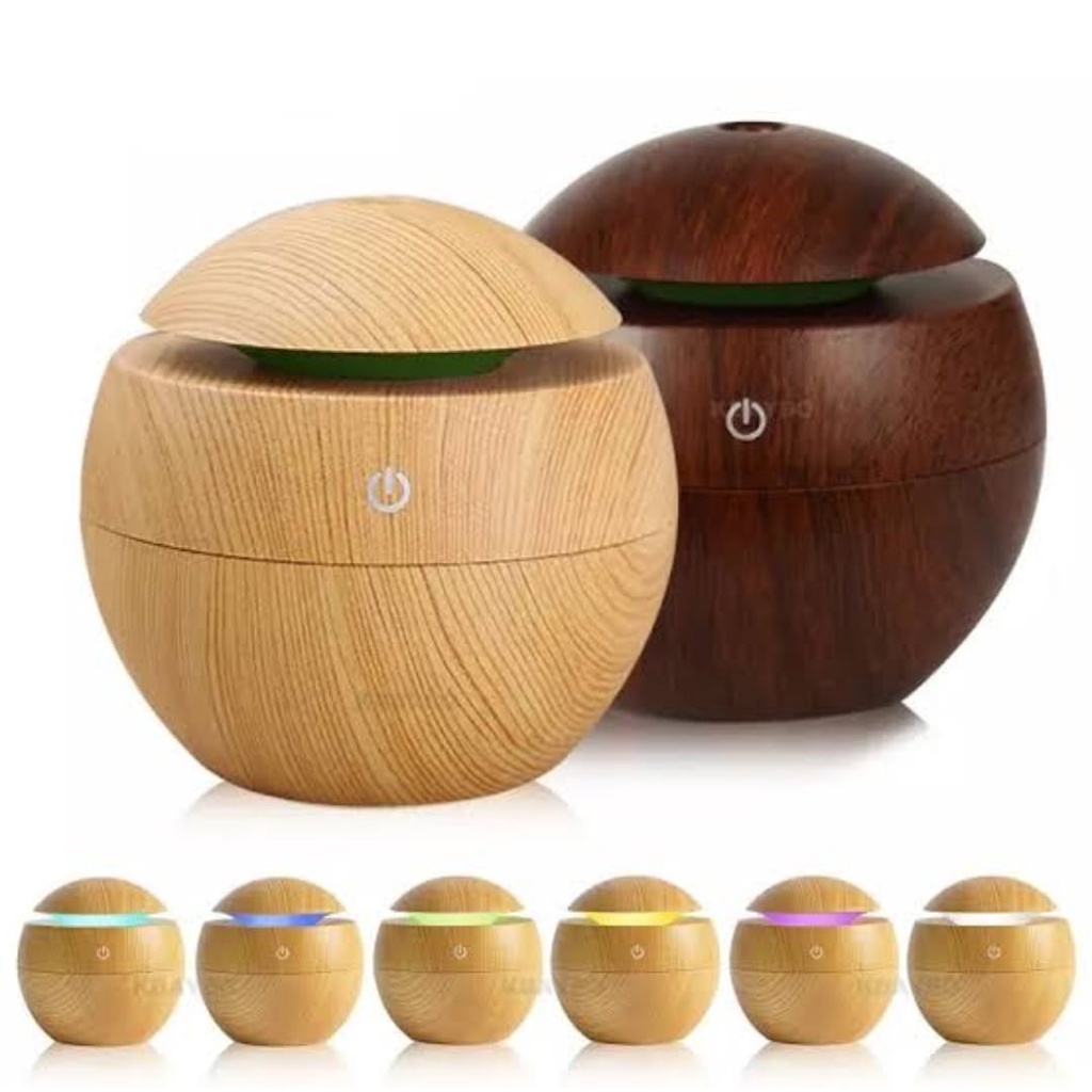 Humidifier Diffuser Ultrasonic Aroma Terapi Desain Kayu 130ML