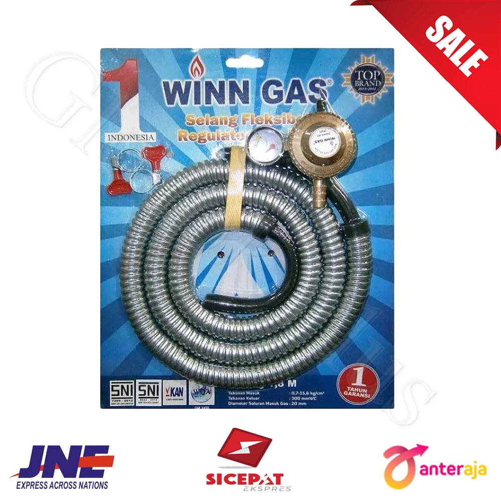 WINN GAS Regulator dan Selang 1,8 M - Garansi 1 Tahun