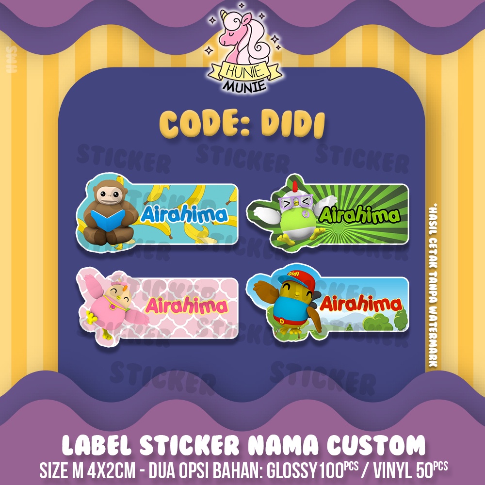 

Sticker Label Nama - Didi & Friends (100PCS) Stiker