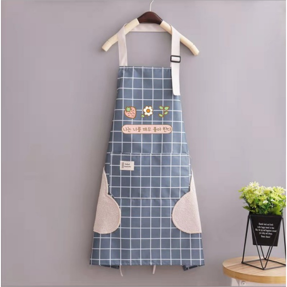 Alfaindo Apron Celemek Masak Barista Dapur Motif Garis Waterproof CM011