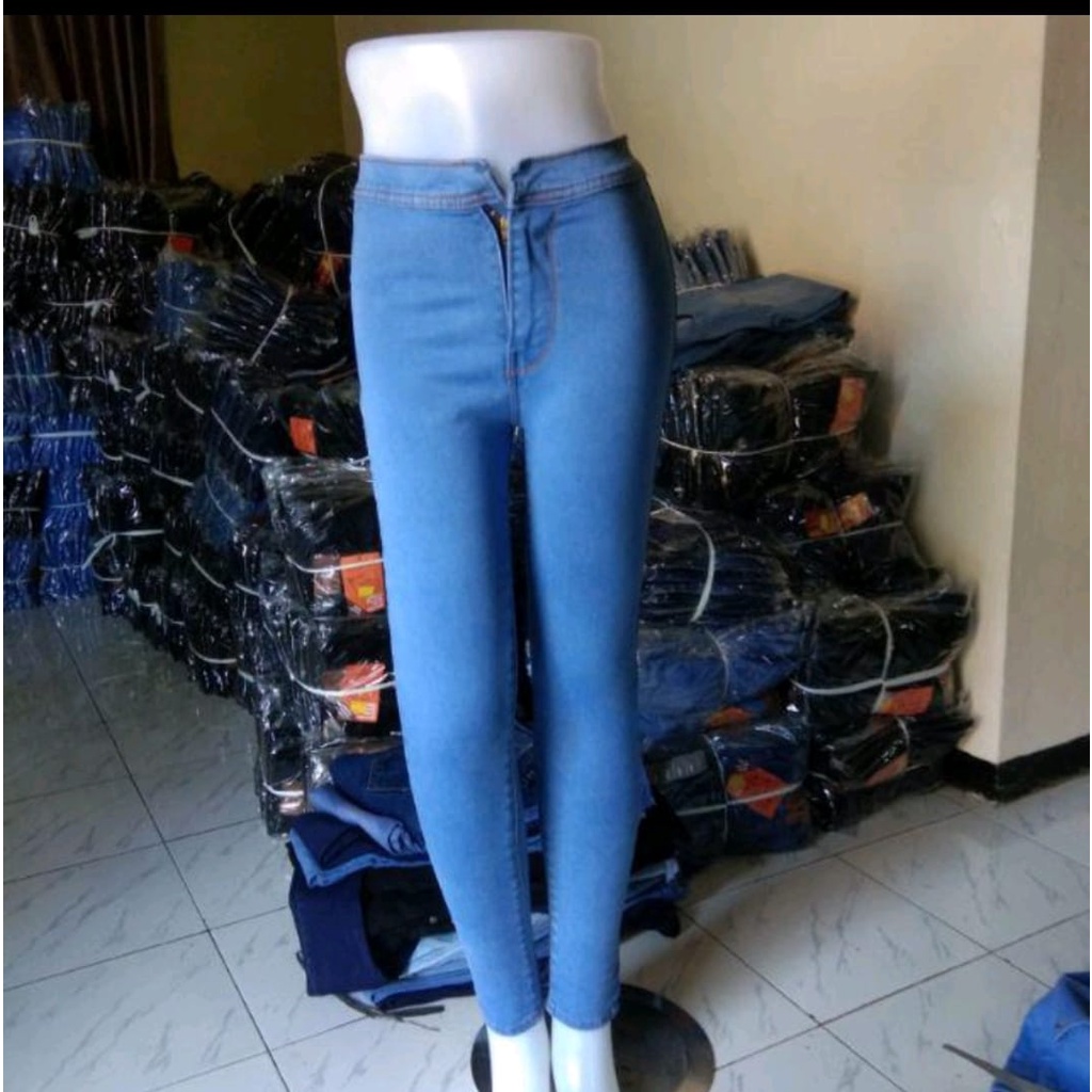 ( Size 27 - 34 ) MC girl - High Waist Diamond Wanita / Highwaist Cewe / Haiwes Cewek / Haiwaist Panjang / Haiwais Polos / Highwais Skinny / Highwes Jins Stretch Denim Kekinian / Celana Jeans Pinggang Tinggi Korea Model Terbaru / Pensil Pants / Lepis Murah