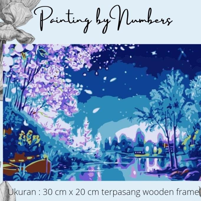 

DIY painting by number 30x20cm kerajinan tangan - Magical River