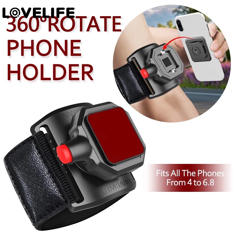 360° Rotatable Universal Sports Fitness Armband Phone Holder/Ban Lengan Dapat Dilepas Pergelangan Tangan Tas Ponsel/Outdoor Hiking Phone Grips Untuk Semua Ponsel Android/Penjualan Panas