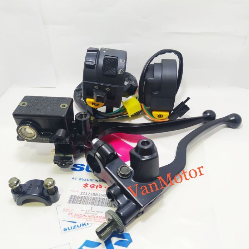 MASTER REM ATAS DUDUKAN HANDLE KOPLING SATRIA FU 150 SET SAKLAR KIRI KANAN 1SET SUZUKI TERMURAH